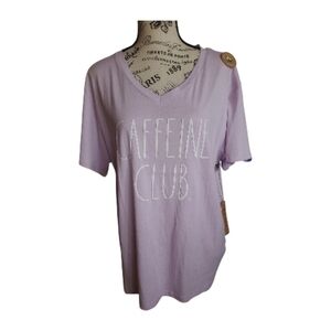 Rae Dunn Lavender Caffeine Club T-Shirt